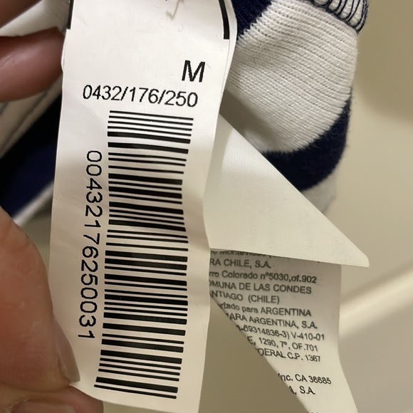Zara navy white striped top (sz m) - Picture 4 of 7